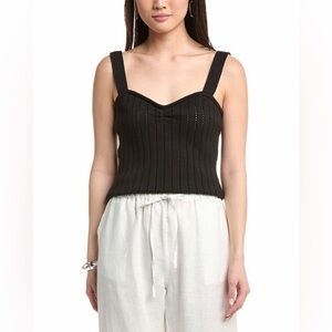 Nation LTD Cali Sweater Tank in Jet Black, Size XS